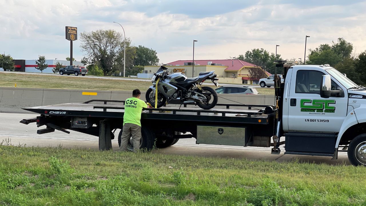 UPDATE: Motorcycle driver's injuries non-life-threatening after