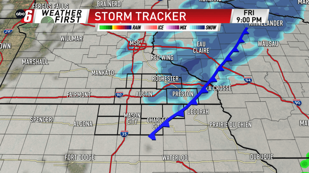 Brief pop of drizzle & snow Friday evening - ABC 6 News - kaaltv.com