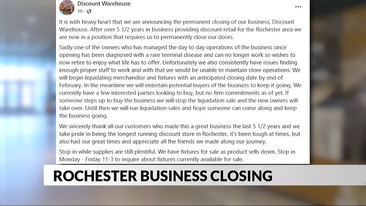 Discount Warehouse Closing