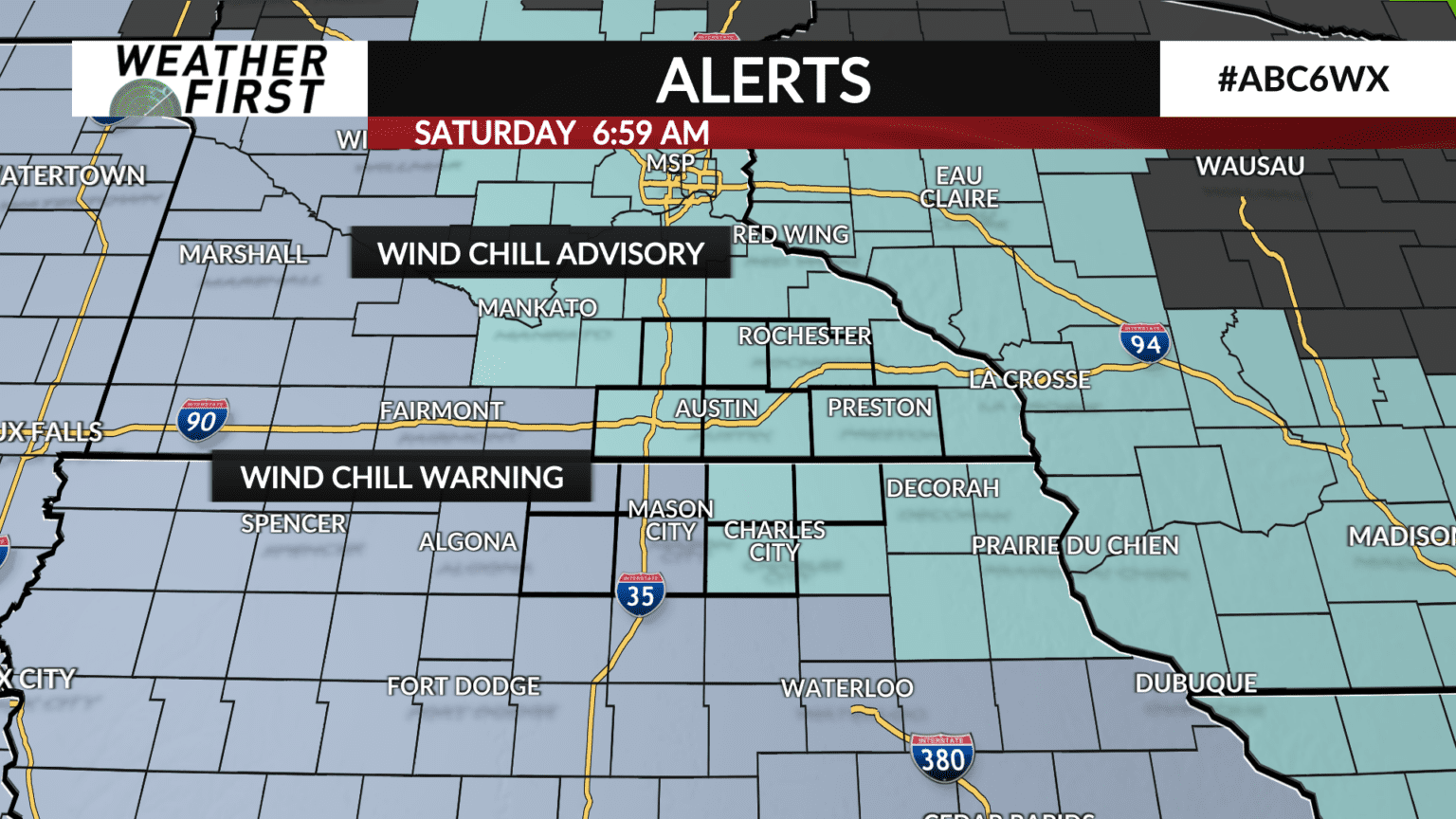 Arctic Air Moves In Prompting Wind Chill Alerts - ABC 6 News - Kaaltv.com