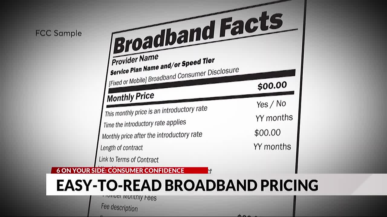 Six on your Side Consumer Confidence: Easy-To-Read Broadband Labels