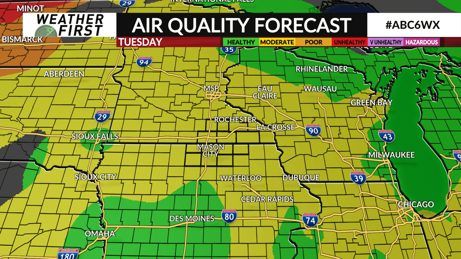 Hazy, smoky skies this week due to Canadian wildfires - ABC 6 News ...