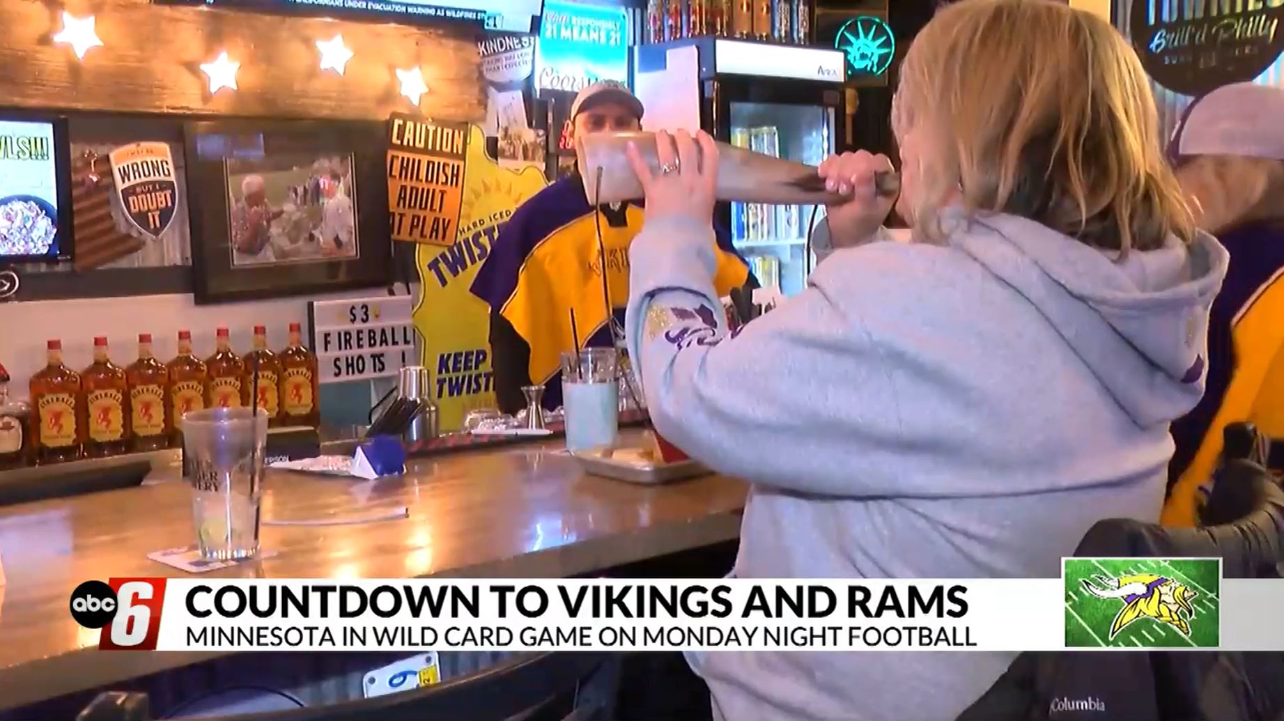 Local Vikings fans ahead of Wild Card game on Monday Night Football ...